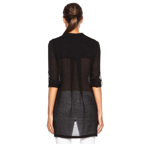 Helmut Lang Black Swift Button Down Triacetate-Blend Top Size Small Quiet Luxury - Picture 11 of 11